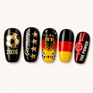 24-Piece Soccer Fan Press-On Nail Set Style Or Detail View 9