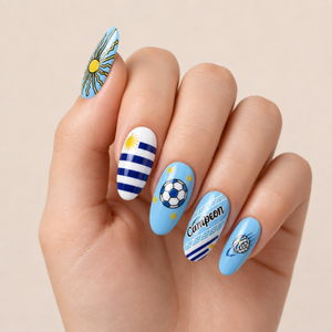 24-Piece Soccer Fan Press-On Nail Set Style Or Detail View 16
