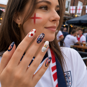 24-Piece Soccer Fan Press-On Nail Set Style Or Detail View 34