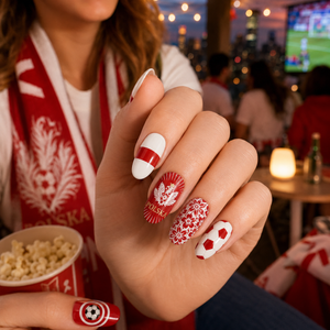 24-Piece Soccer Fan Press-On Nail Set Style Or Detail View 35