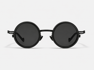 Black round polarized sunglasses