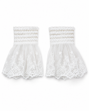 White lace wrist cuff sleeves