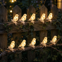 Solar Bird Clip String Lights for Garden Fences and Patio Decor