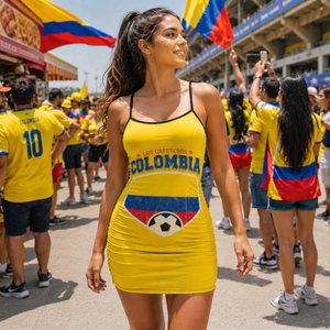 Colombia Flag Soccer Summer Dress Product Color Packshot 3