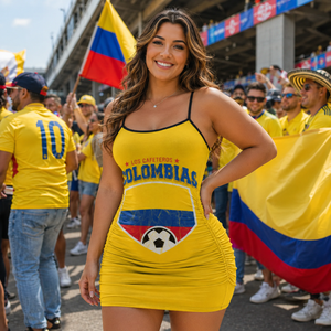 Colombia Flag Soccer Summer Dress Product Color Packshot 5