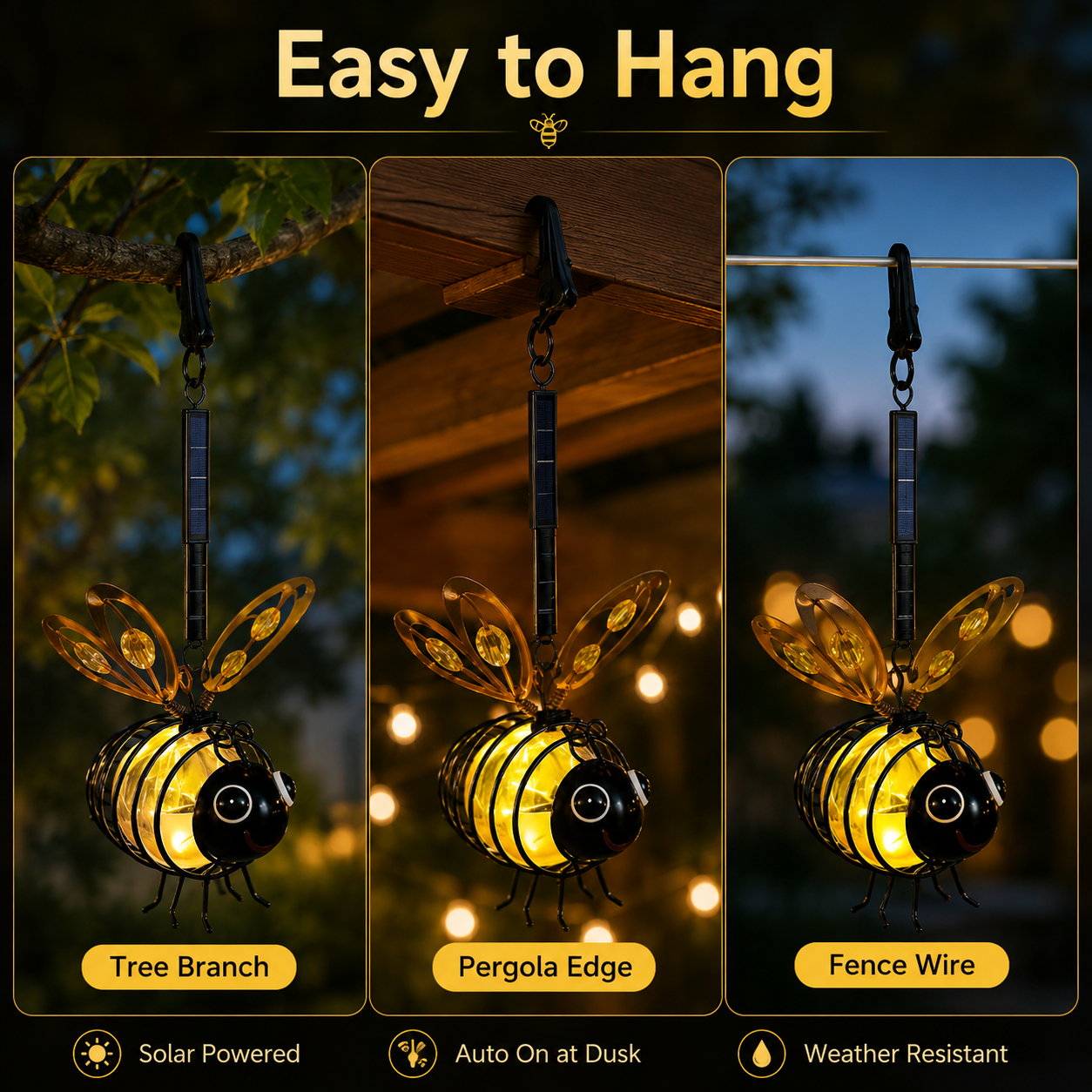 Solar Bee StringSolar Bee String & Hanging Garden Light Bundle