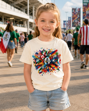 Kids Soccer Ball Graphic T-Shirt Worn Or Detail Scene 14
