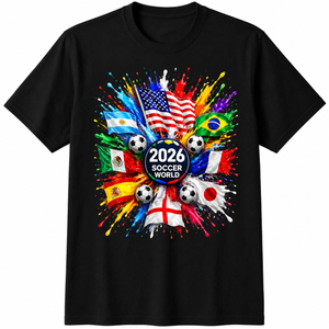 Men's World Flag Soccer Graphic Tee Product Front Packshot 1