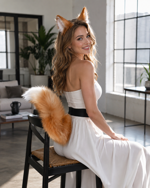 Electric Plush Tail Accessory - Orange White - orange white female loft chair