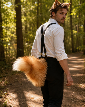Electric Plush Tail Accessory - Orange White - orange white male forest