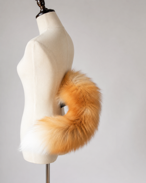 Electric Plush Tail Accessory - Orange White - orange white mannequin side