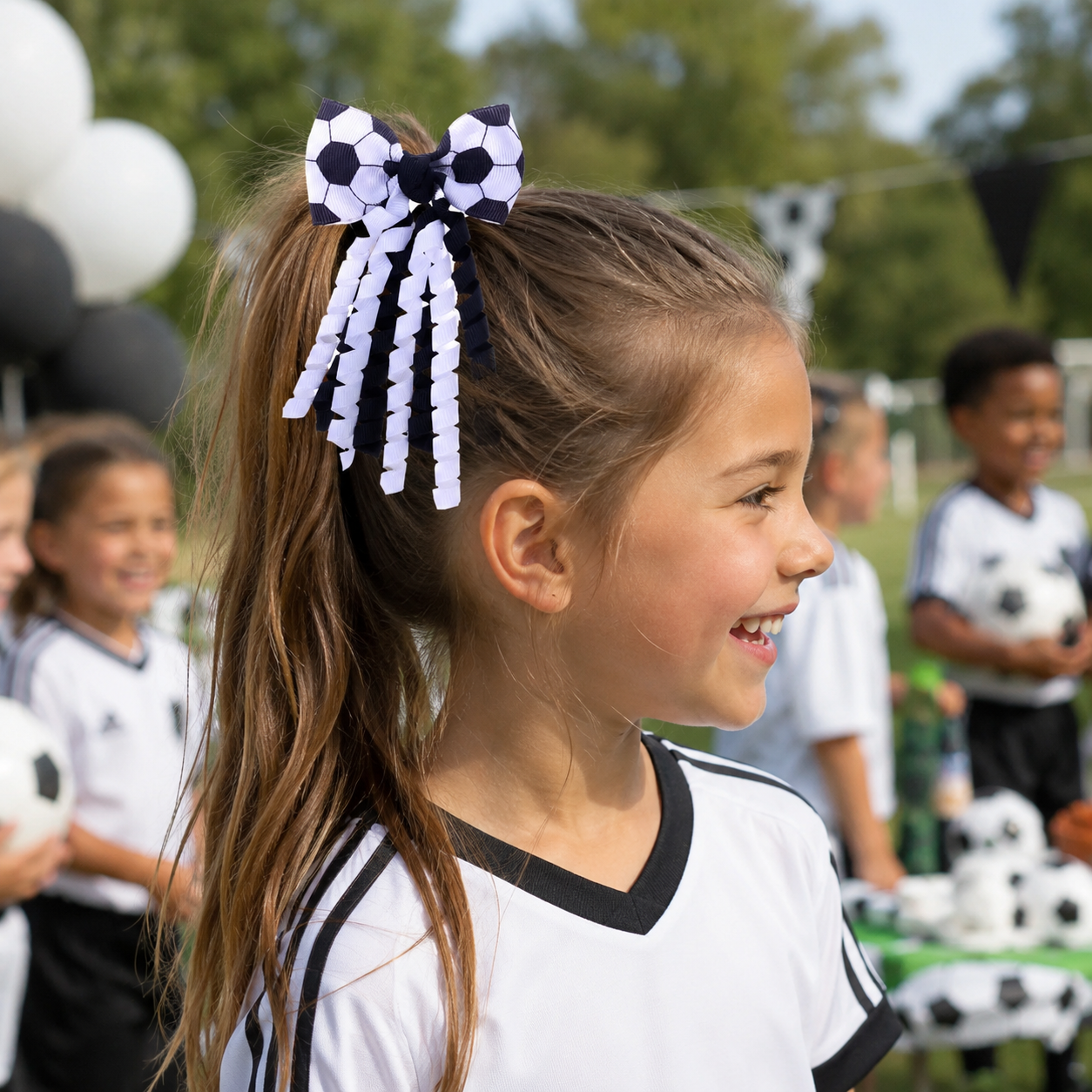 2026 Soccer Tassel Bow Hair Clips product image 8
