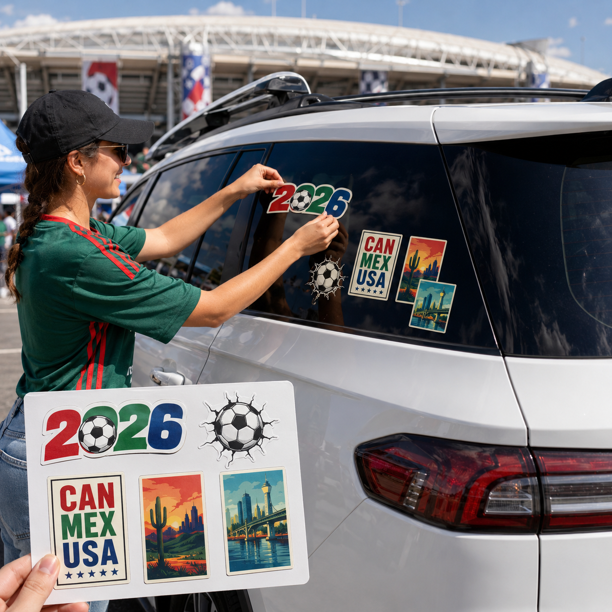 2026 Soccer Trophy Waterproof Car Decal generated-use-install-scene 1