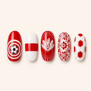 24-Piece Soccer Fan Press-On Nail Set Style Or Detail View 13