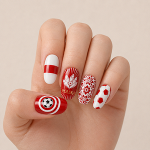 24-Piece Soccer Fan Press-On Nail Set Style Or Detail View 14