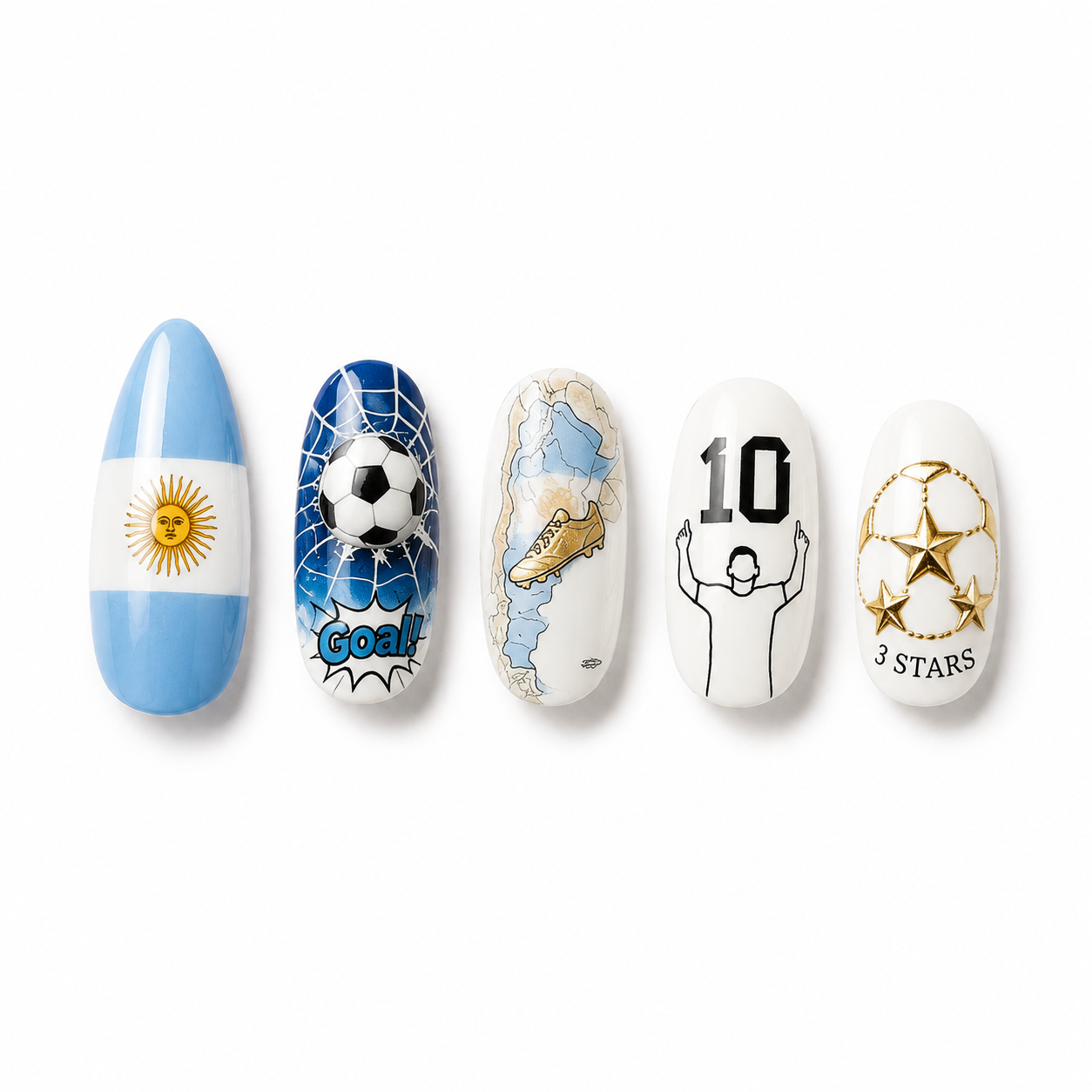 24-Piece Soccer Fan Press-On Nail Set Style Or Detail View 19