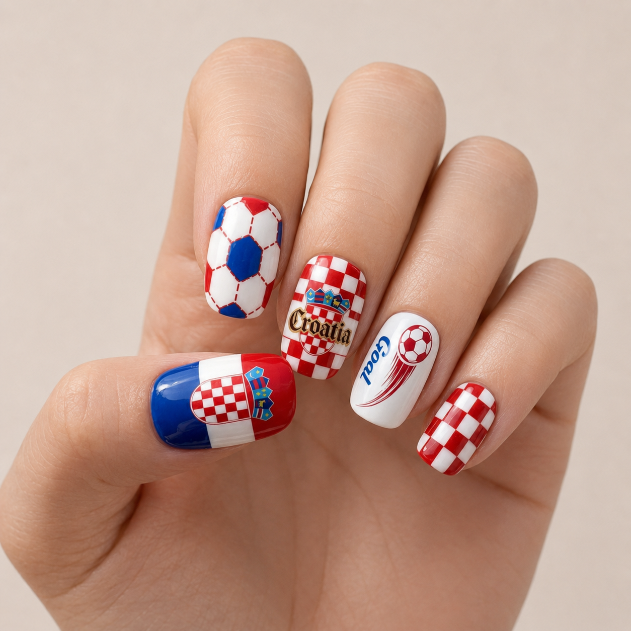 24-Piece Soccer Fan Press-On Nail Set Style Or Detail View 23