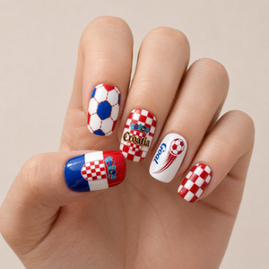 24-Piece Soccer Fan Press-On Nail Set Style Or Detail View 23