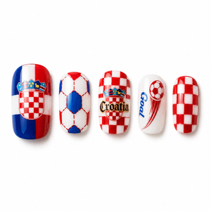 24-Piece Soccer Fan Press-On Nail Set Style Or Detail View 24
