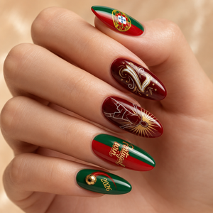 24-Piece Soccer Fan Press-On Nail Set Style Or Detail View 26