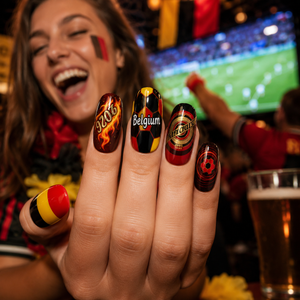 24-Piece Soccer Fan Press-On Nail Set Style Or Detail View 28