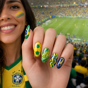 24-Piece Soccer Fan Press-On Nail Set Style Or Detail View 30
