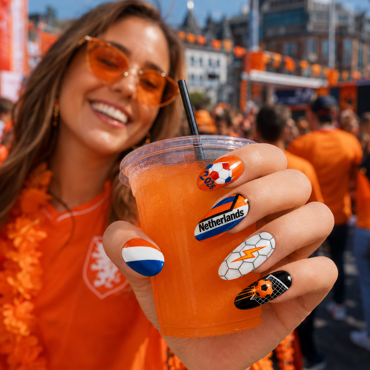 24-Piece Soccer Fan Press-On Nail Set Style Or Detail View 31