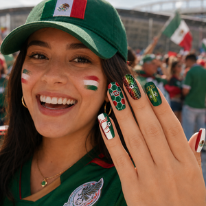 24-Piece Soccer Fan Press-On Nail Set Style Or Detail View 36