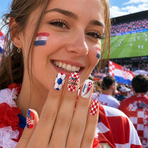 24-Piece Soccer Fan Press-On Nail Set Style Or Detail View 38