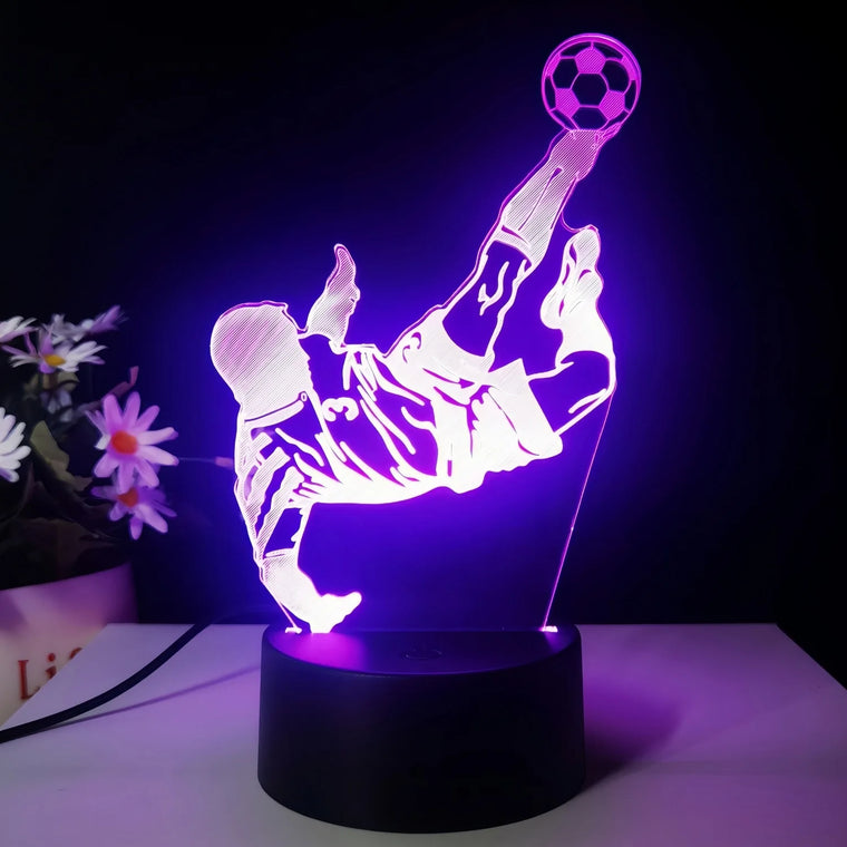 3D Soccer Player LED Night Light