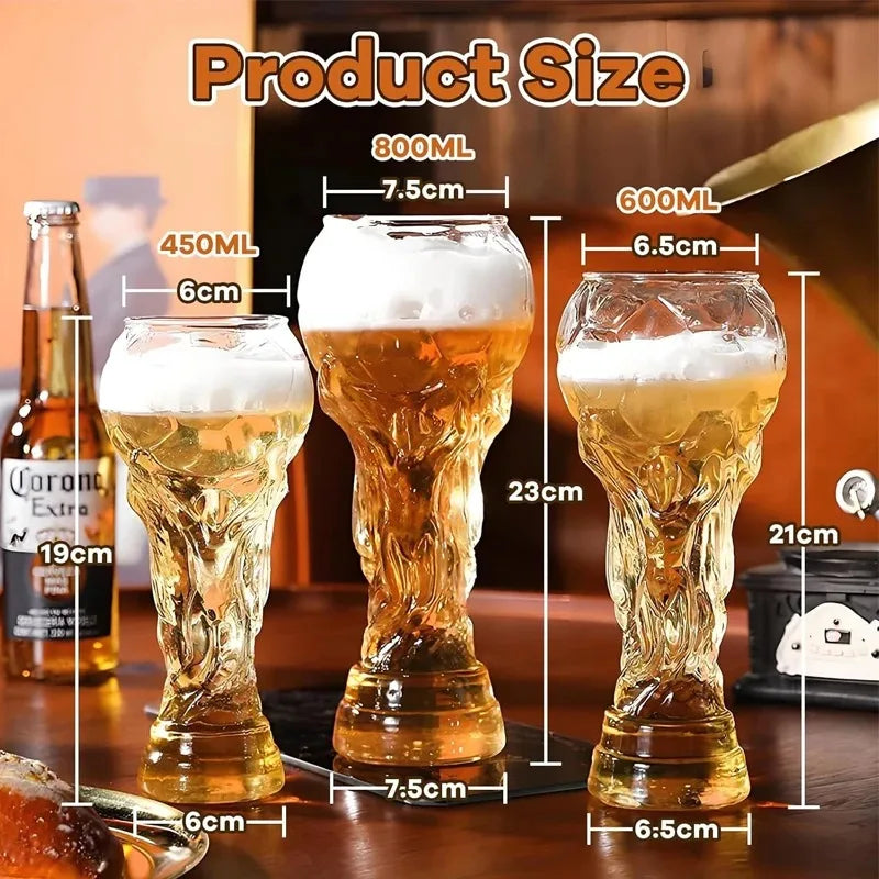 Trophy-Shaped Soccer Fan Beer Glass