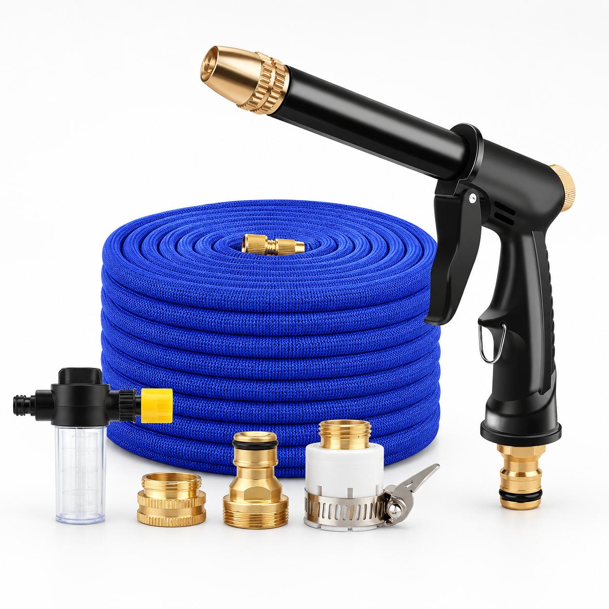 Expandable Garden Hose & Foam Spray Gun Kit