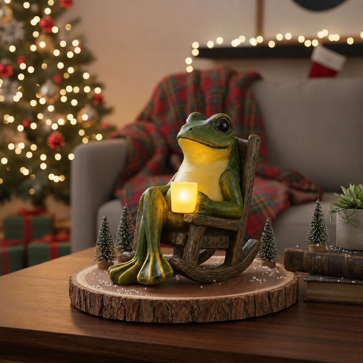 Solar Frog Garden Statue Light for Patio, Porch, and Lawn Decor