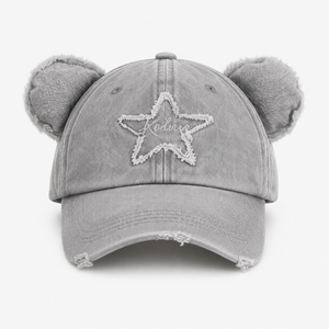 Bear Ear Baseball Cap - Gray
