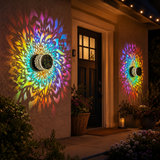 Solar Mandala Outdoor Garden Projection Lights for Fence and Patio Walls