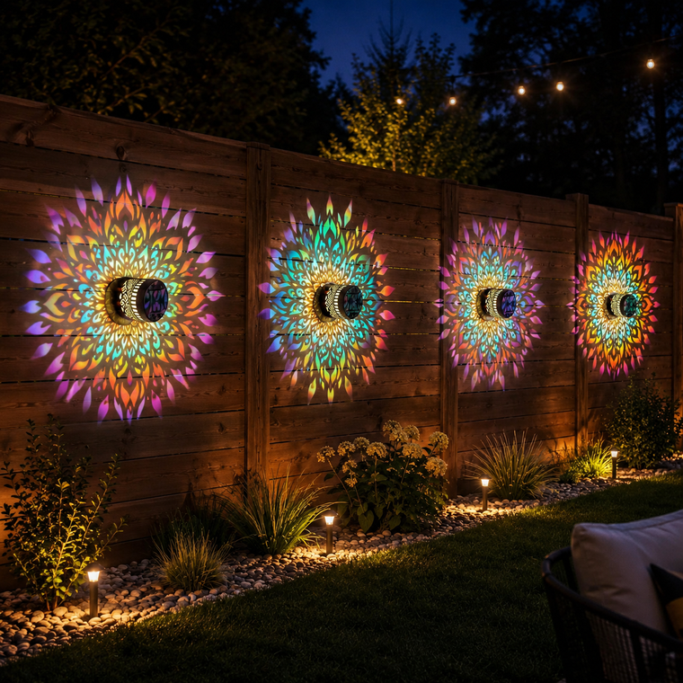 Solar Mandala Outdoor Garden Projection Lights