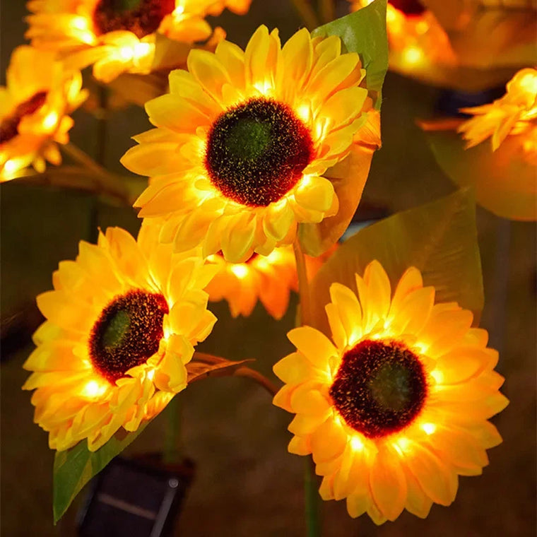 Solar Sunflower Garden Stake Lights