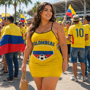 Colombia Flag Soccer Summer Dress Product Color Packshot 7