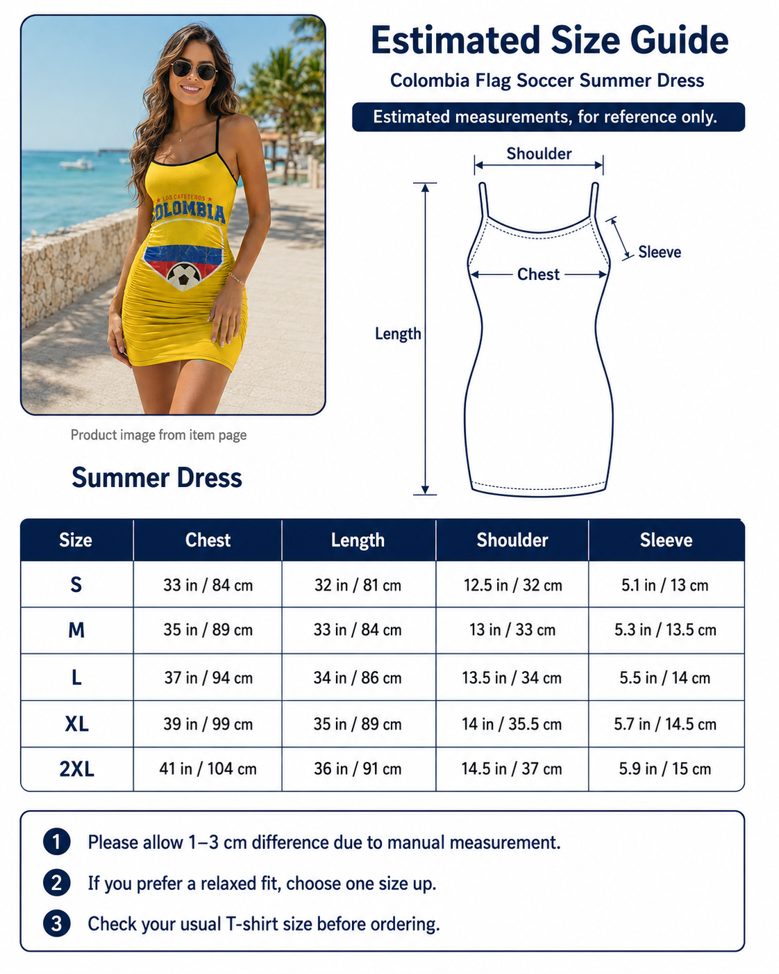 Colombia Flag Soccer Summer Dress Worn Or Detail Scene 16