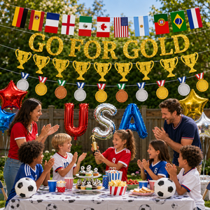 Go for Gold Soccer Party Banner Use Scene Or Detail 2