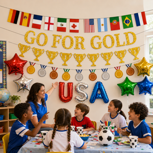 Go for Gold Soccer Party Banner Use Scene Or Detail 4