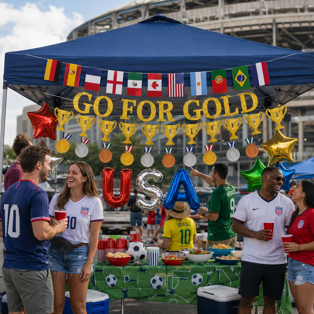 Go for Gold Soccer Party Banner Use Scene Or Detail 5
