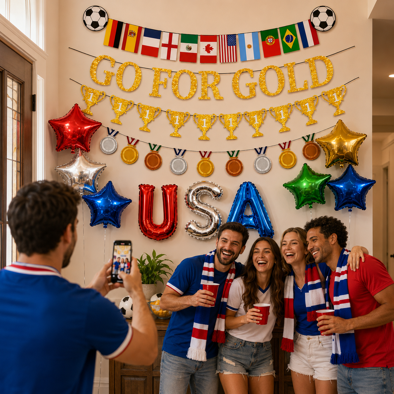 Go for Gold Soccer Party Banner Use Scene Or Detail 6