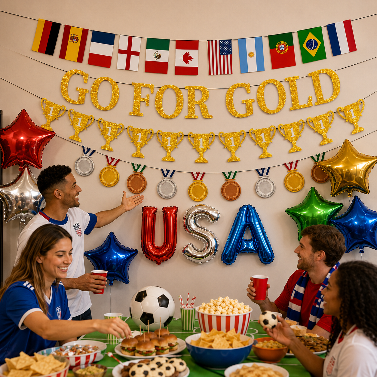 Go for Gold Soccer Party Banner Use Scene Or Detail 9