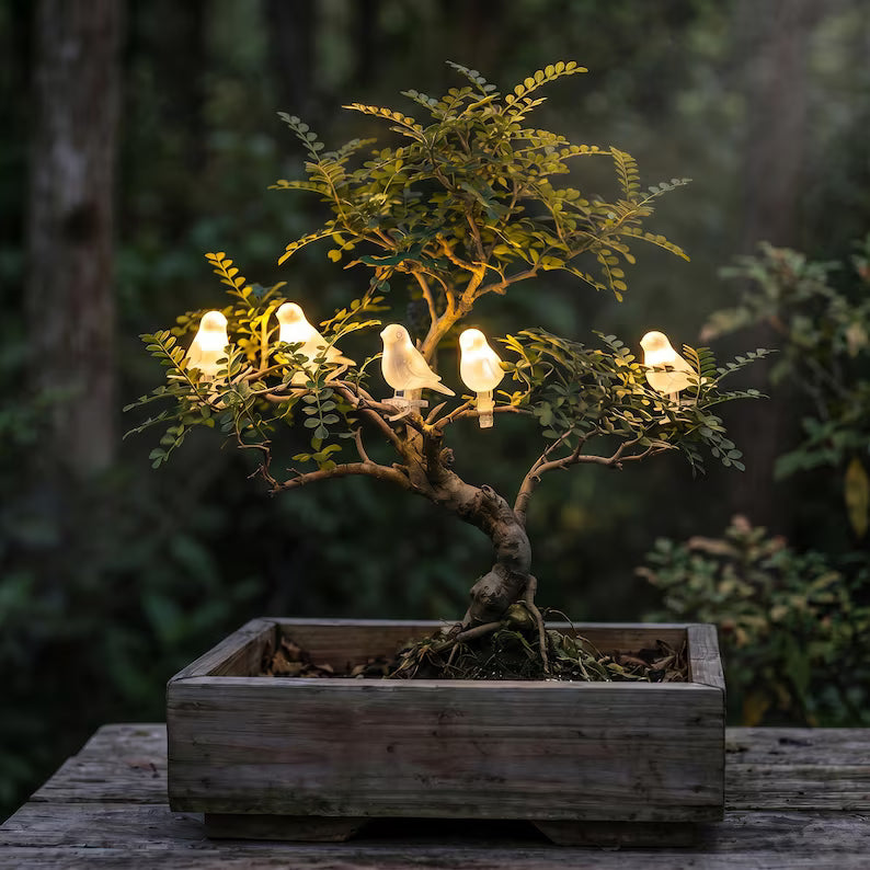 Solar Bird Clip String Lights for Garden Fences and Patio Decor
