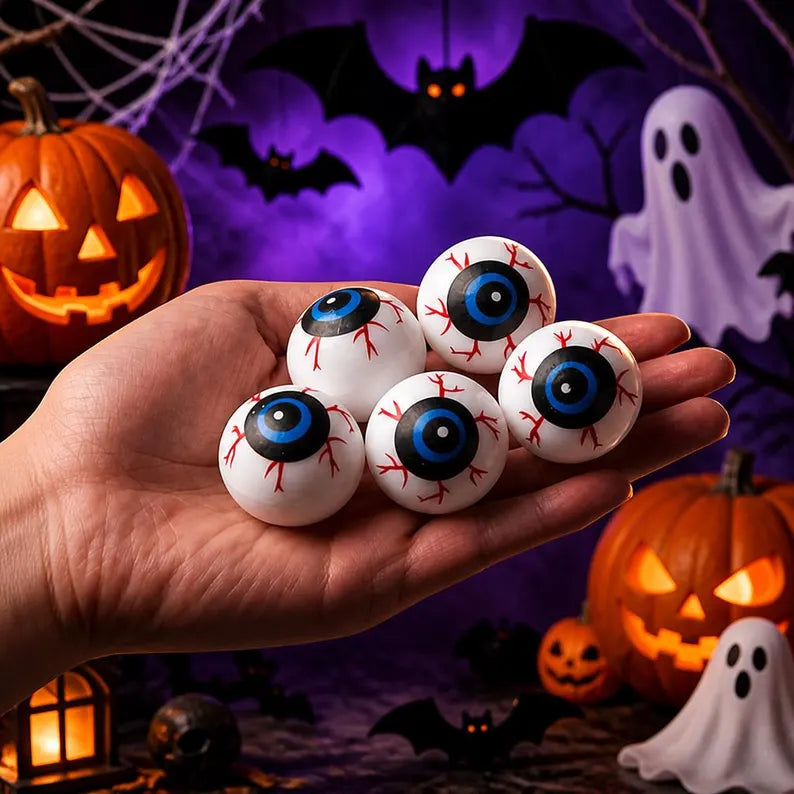 Glow-in-the-Dark Halloween Eyeballs for Trick-or-Treat Bags and Party Decor