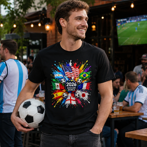 Men's World Flag Soccer Graphic Tee Product Color Packshot 3