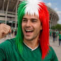 Mexico Tricolor Soccer Fan Wig generated-worn-scene 1