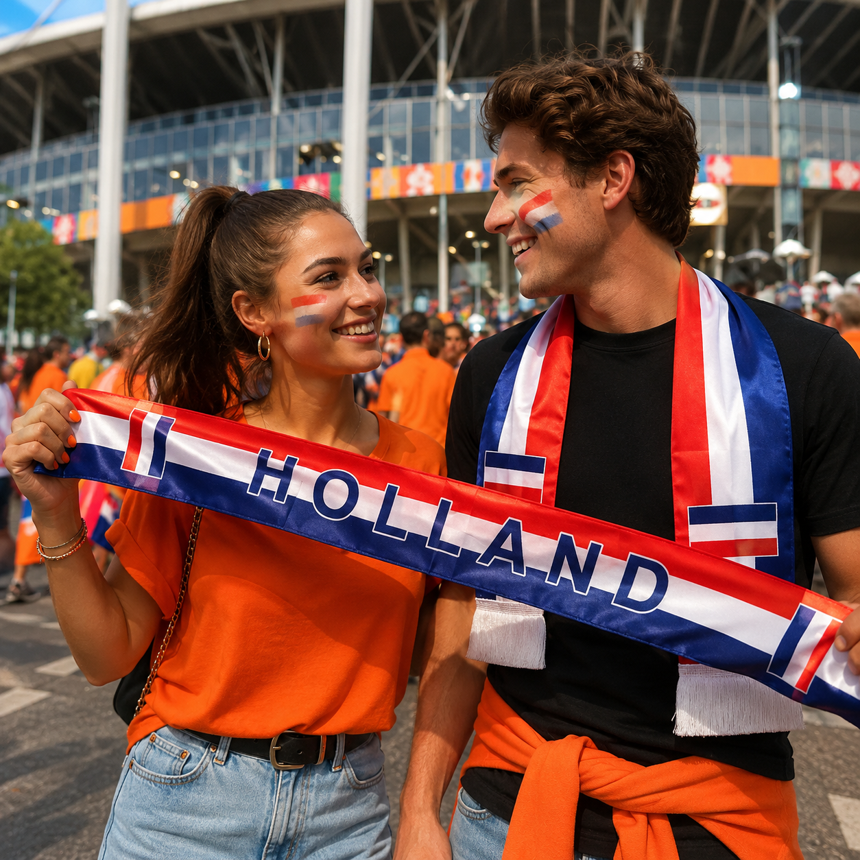 Netherlands Flag Satin Soccer Scarf product image 1