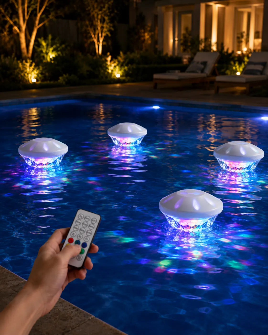 Remote control for floating RGB pool lights